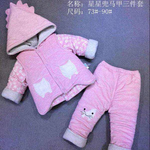 2018 winter baby girls clothing set girls cotton-padded coats and pants sets