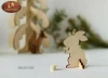 2018wholesale Cute 3D laser cut Rabbit model/Woodland animals figurine /wood decor/kids education toys