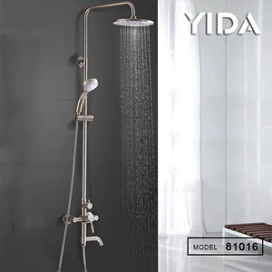 2019 Hot sale economic price brass chrome Surface wall mounted bath faucet accessories shower set with handheld shower