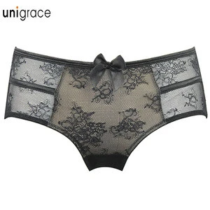2019 Instock Stylish Plus Size High End Quality Lady Lace Panty Quick Dry Comfortable Black Mesh Woman&#039;s Underwear