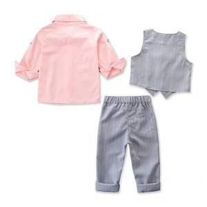2019 Spring cotton baby boy suits for wedding gentleman boy kids sets baby clothes sets boy