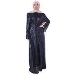 2020 New design Islamic clothing Sequined Black Women Dubai abaya