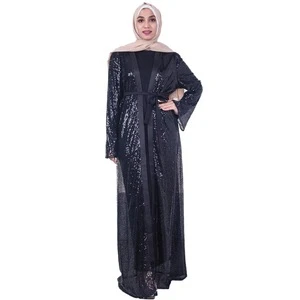 2020 New design Islamic clothing Sequined Black Women Dubai abaya
