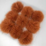 2020 new design style fashion cute multi color faux raccoon fluffy fur pom poms for keyring