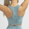 2021 Amazon Hot Sale Acid Washed Racer Back Women Gym Yoga Running Top Seamless Sports Bra Sports Shockproof Yoga Bra