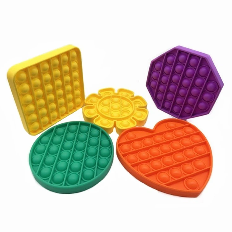 2021 Amazon Hot Sale Silicone Anxiety Relief Stress Reliever Autism Toy Push Pop Bubble Fidget Sensory Toy