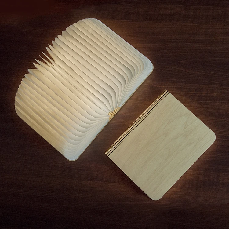 2021 hot sale lumio wooden mini reading usb led folding paper book shape light lamp