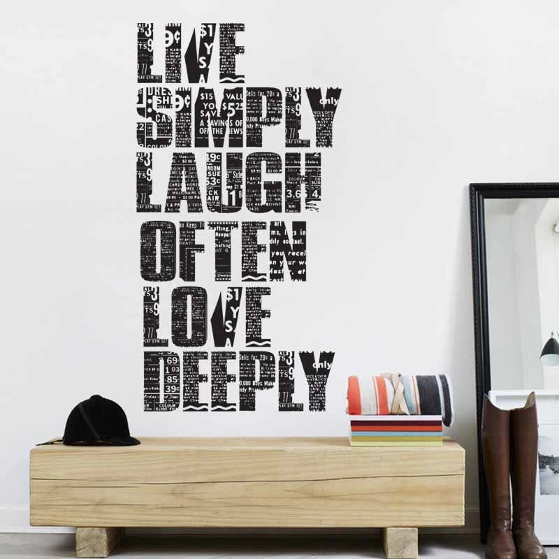 2021 Popular Living room adhesive wall sticker text English quotes decorative  with removable glue decor stickers