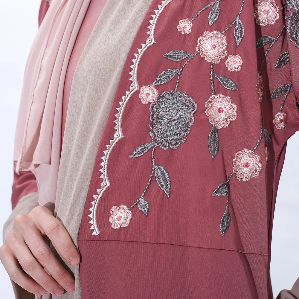 2021 Ramadan New Pattern Embroidery   Open Abaya Islamic Clothing  Dubai Design Arabic  Muslim  Long Sleeve Cardigan