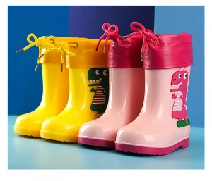 2021wholesale cheap new Children girl Baby boots Cartoon Dinosaur Cute PVC Rain Boots