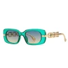 2024 Summer Fashion Retro Sun Glasses Shades Small Square Metal Chain Vintage Shades Custom Sunglasses For Men and Women