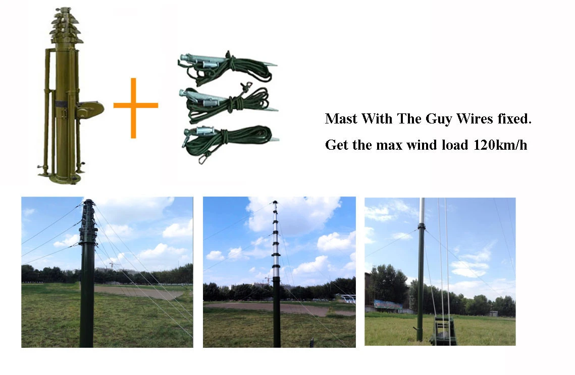 20ft guy wires antenna telecommunication tower with winch system