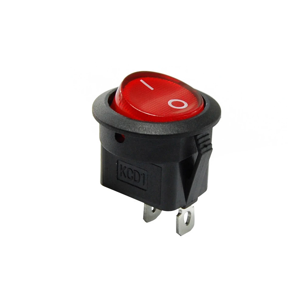 20mm Round Rocker Switch 240/220V On/Off 3 Pin with led