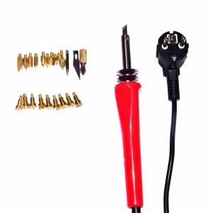 220v 30w VDE schuko plug Plug 22 tips RED handle Woodburning Points Pen Set