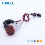 22mm 100A AC  red yellow green single LED indicator digital ammeter meter