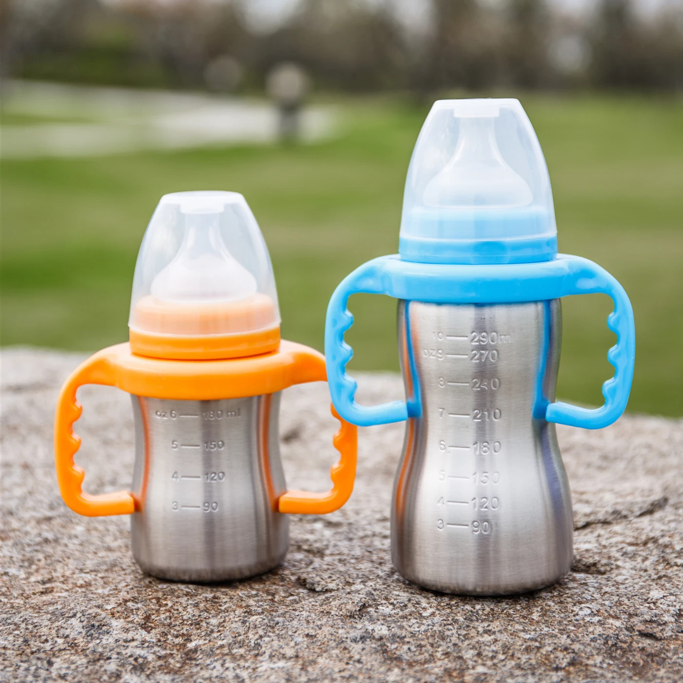 290ml high quality Baby products stainless steel baby feeding bottle