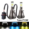 2PCS P13W LED Fog Light Bulbs DRL COB Lamps Tow Color Strobe Fog Lamp