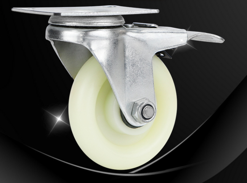 Buy 3 4 5 Inch White Wheels Nylon Casters Directional Steering Cart ...