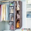 3-4 shelf canvas closet hanging handbag storage organizer