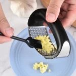 3 in 1 set kitchen manual ginger chopper crusher Garlic Press Rocker Silicone Garlic Peeler stainless steel garlic press
