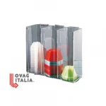 4 Compartment Coffee Bar Acrylic Paper Coffee Cup Holder Organizer Large Space Acrylic Paper Cup Holder