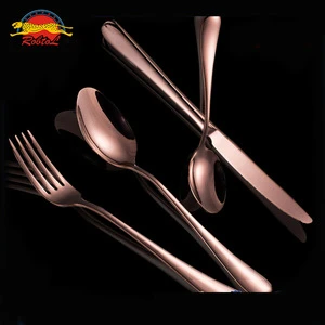 4 Piece Rose gold Stainless Steel Flatware ,Spoon Fork Knife advanced Cutlery Set Dining Dinnerware Tableware