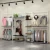 Import 4.2M length four stands combination metal multi-functional clothing store clothes promotion shelf, shoes bags display rack from China
