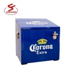 43QT retro metal outdoor cooler box with high density insulation excursion portable ice chest party cooler