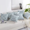 45*45CM Blue Embroidered Cushion Covers Wholesale Sofa Cushion Cover Decorative Factory Direct Sale