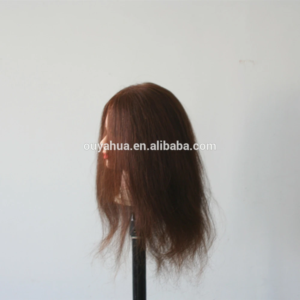 4&quot; to 22&quot; or longer Mannequin Head, Training head and Lesson brown hair Wig