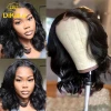 4x4/5x5/7x7 Lace Closure Wig Brazilian Remy Short Wavy Lace Front Wig With Baby Hair Closure Wigs Middle Part Dream Beauty