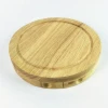 5 Pcs round shape rubber wood box with Cheese Set,cheese set with Cutting Board made of wood and stainless steel
