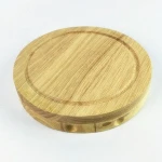 5 Pcs round shape rubber wood box with Cheese Set,cheese set with Cutting Board made of wood and stainless steel