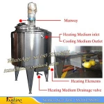 500L electric heating batch pasteurizer for yogurt