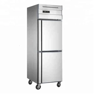 500L New Style 2 doors stainless steel upright commercial deep freezer