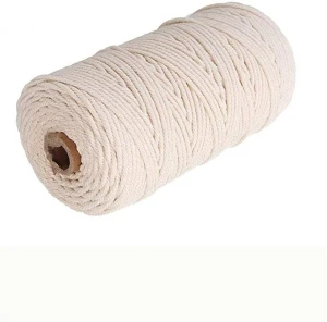 5mm 100meter Wholesale wall decorative Diy Handmade colored Braided rope Cotton white macrame cord twisted cord