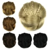 6 Colors Synthetic Hair Piece Braided Chignon Clip In Hair Bun High Temperature Fiber Hair Accessories Donut Hair Rollers