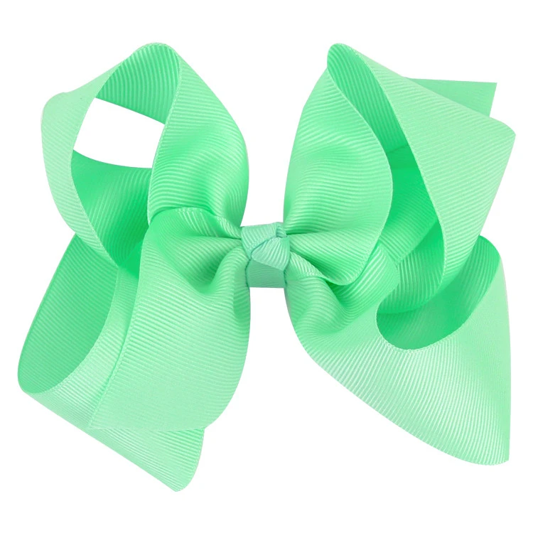 6 inch Boutique Grosgrain Solid Knotted Bow  Hair Accessories