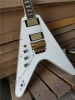 6 Strings Left-handed Flying V Body Electric Guitar with Golden hardware,can be customized