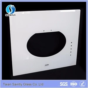 6mm white tempered printed panel glass for range hood parts