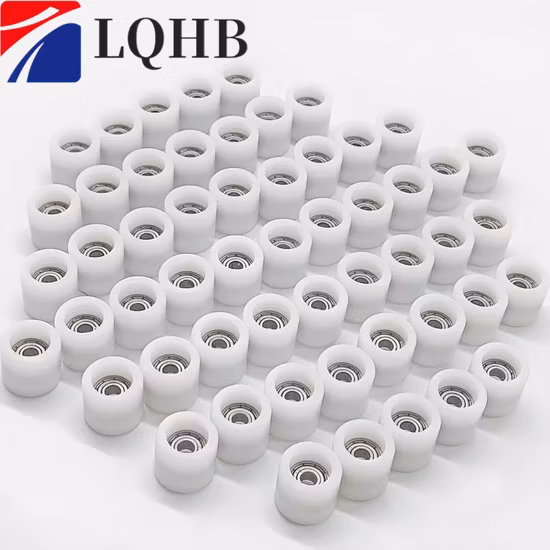 6X20X8.5 mm Polyurethane Soft Rubber Wheel Nylon Coated Ball Bearing with Stud / Plastic Sliding Door Roller / Sliding Window Wheel