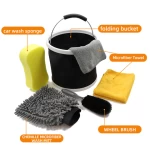7 PCS Best Sellers Multi-Functional Microfiber Car Wash Tool Kit Cleaning Sets With Cloth Water Bucket