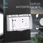 86 Type Hidden Double Toilet Buckle Switch Waterproof Cover Bathroom Universal Switch Splash Box Anti-Theft Electric Transparent