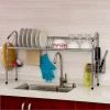 90 long stainless steel sink kitchen tableware silver rack dish drain rack holder rack