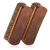 A HORSE HAIR BRISTLES 6X2 INCHES NATURAL COMFORTABLE WOODEN SHOE POLISH BUFFING BRUSH
