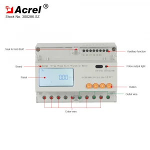 ACREL 300286.SZ  LCD display DIN rail energy meter ADL3000-E three phase KWH meter solar power system meters