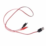 Alligator Test Clips Clamp to USB Male Connector Power Adapter Cable