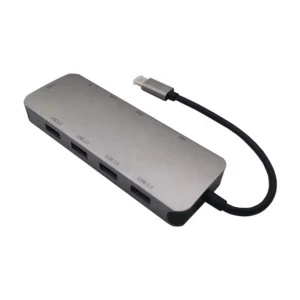 Aluminium Alloy 10 in 1 USB C HUB to Multi USB3.0 HD-MI 4K RJ45 Audio Jack SD Card Adapter Hub for MacBook Pro Accessories With