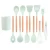 Import Amazon hot sale 11pcs silicone kitchenware set with wooden handle kitchen silicone utensils wtih storage bucket from China