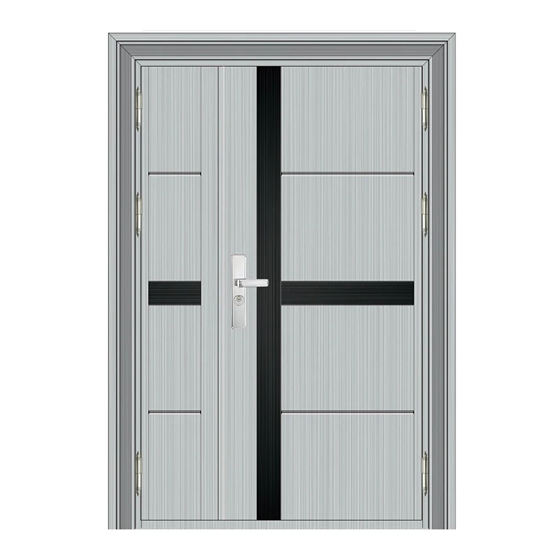 American black armor entry double door son-mother security stainless steel doors front